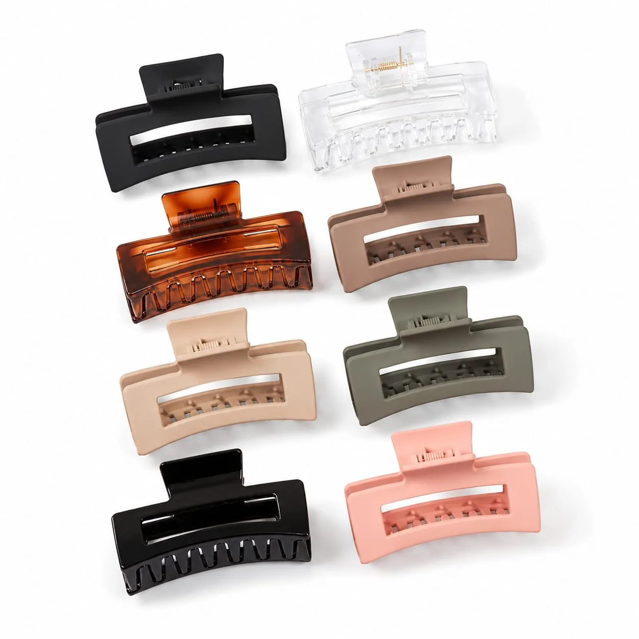Set of eight neutral-toned ByShant hair claw clips